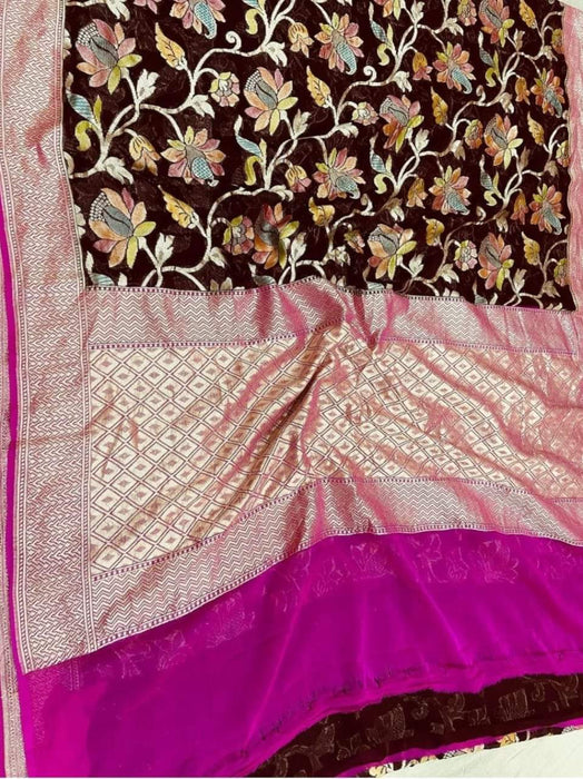 PURE HANDLOOM KHADDI GEORGUTTE SAREE