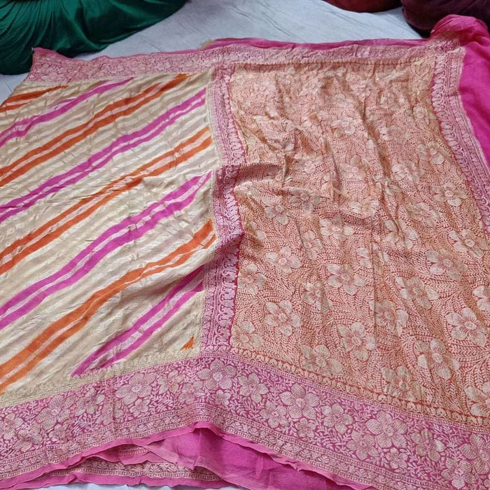 Pure banarasi khaddi chiffon silk saree