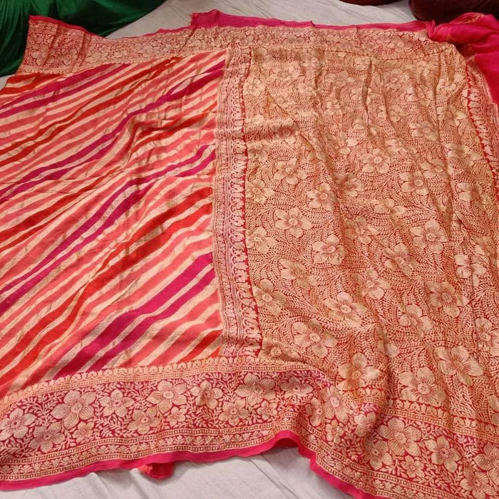 Pure banarasi khaddi chiffon silk saree