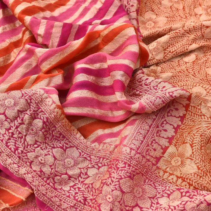 Pure banarasi khaddi chiffon silk saree