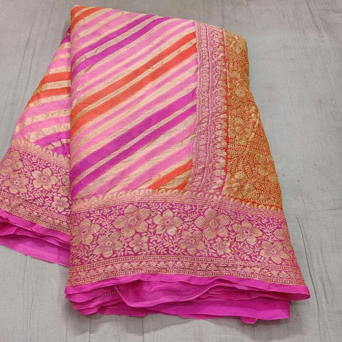 Pure banarasi khaddi chiffon silk saree