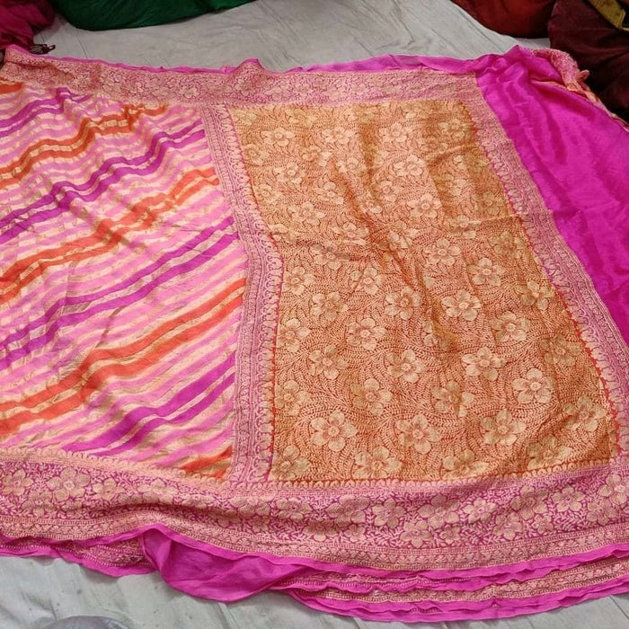 Pure banarasi khaddi chiffon silk saree