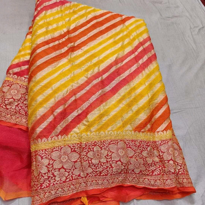 Pure banarasi khaddi chiffon silk saree