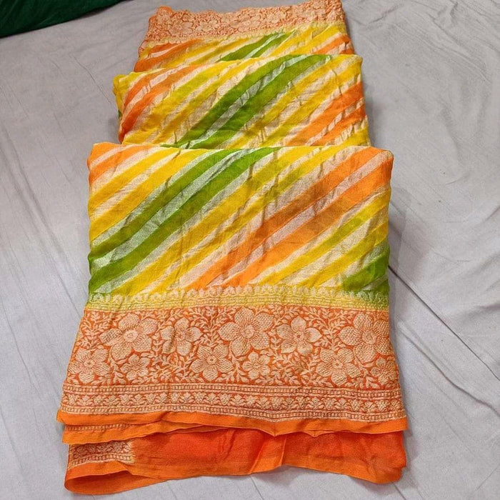 Pure banarasi khaddi chiffon silk saree