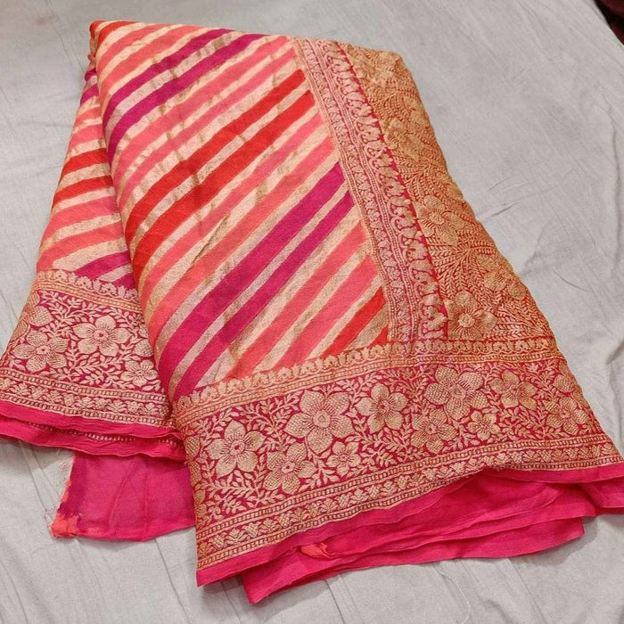 Pure banarasi khaddi chiffon silk saree