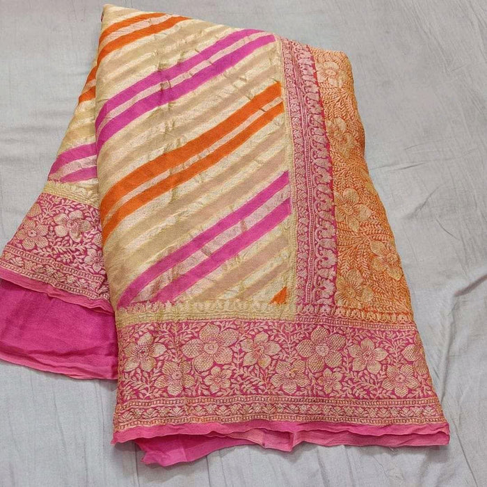 Pure banarasi khaddi chiffon silk saree