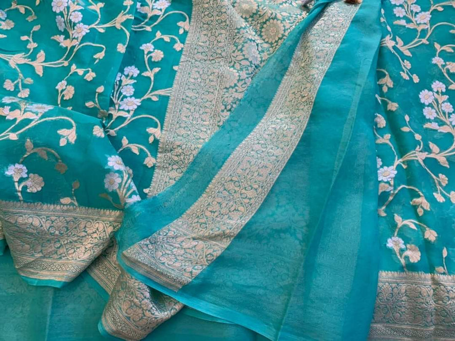 PURE HANDLOOM BANARASI KHADDI GEORGUTTE SAREE