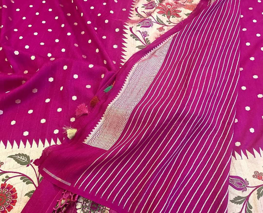 PURE HANDLOOM BANARASI TASSAR PAITHNI SAREE