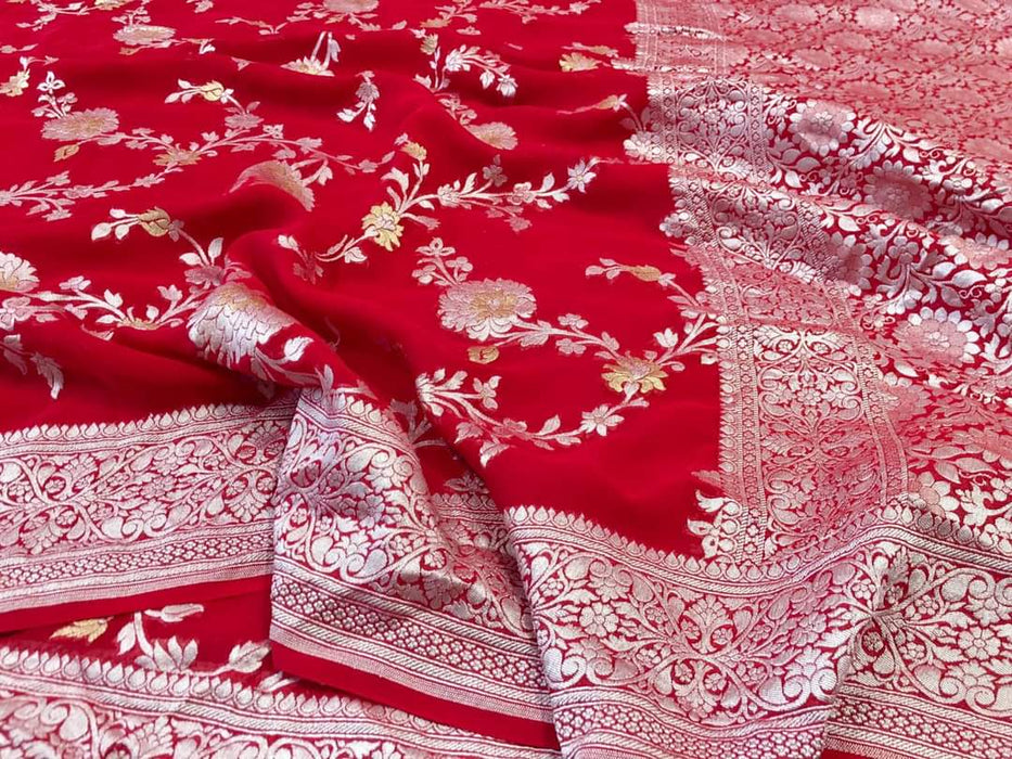 PURE HANDLOOM BANARASI KHADDI GEORGUTTE SAREE