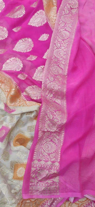 PURE HANDLOOM BANARASI KHADDI GEORGUTTE SAREE