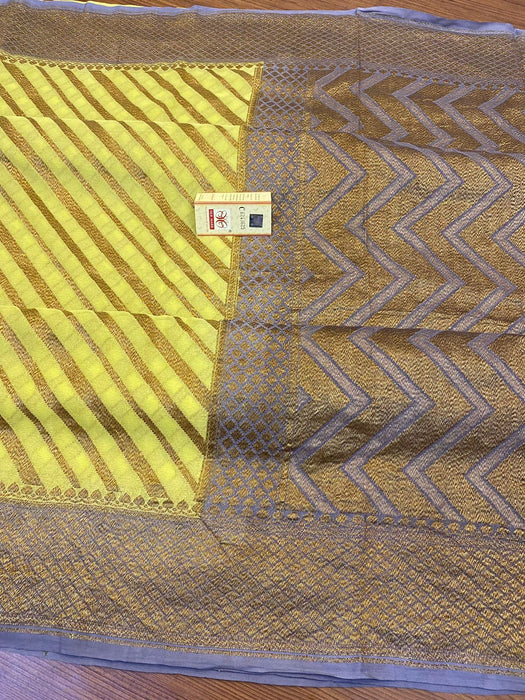 PURE HANDLOOM BANARASI KHADDI GEORGUTTE SAREE