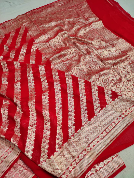 PURE HANDLOOM BANARASI  GEORGUTTE SAREE