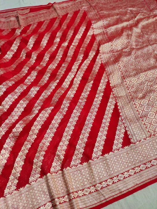 PURE HANDLOOM BANARASI  GEORGUTTE SAREE