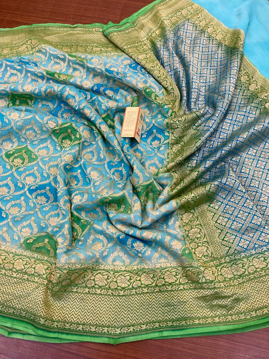 PURE HANDLOOM KHADDI GEORGUTTE SAREE