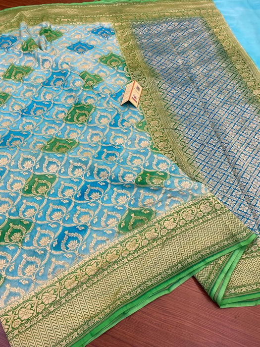 PURE HANDLOOM KHADDI GEORGUTTE SAREE