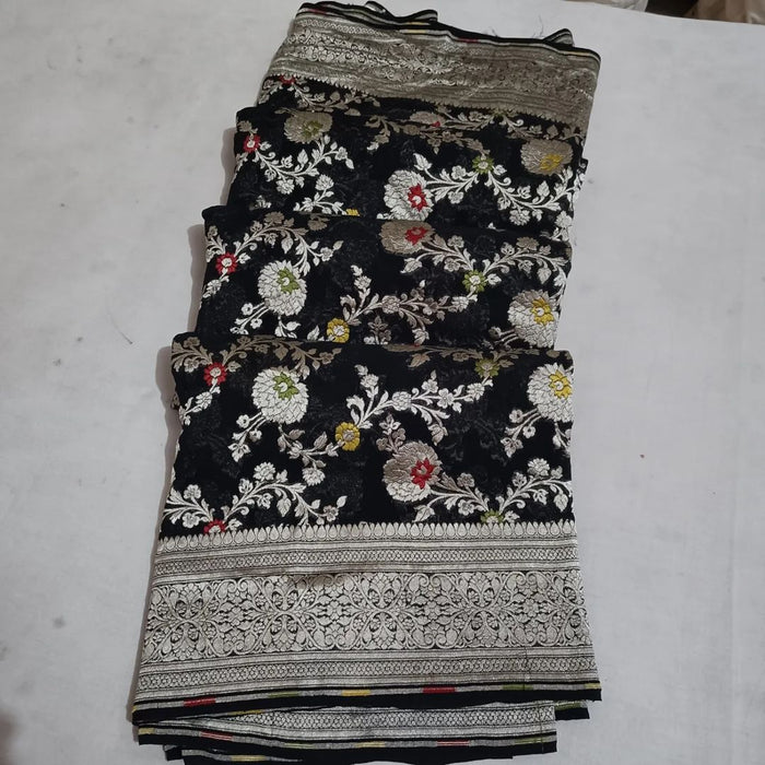 PURE HANDLOOM BANARASI KHADDI GEORGUTTE SAREE