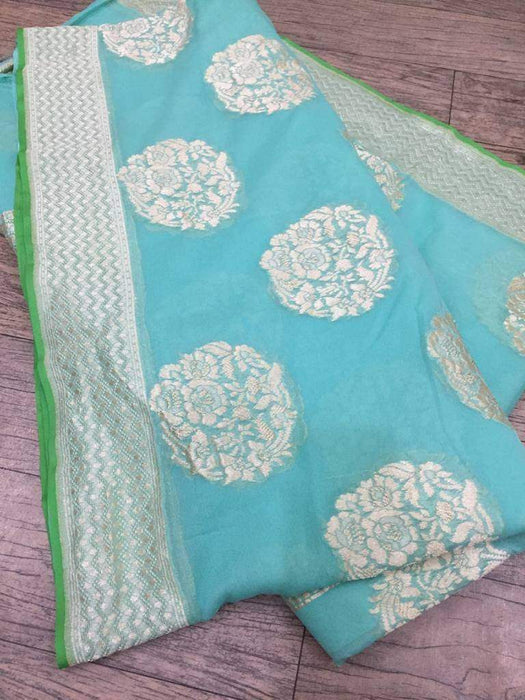 PURE HANDLOOM BANARASI KHADDI GEORGUTTE SAREE