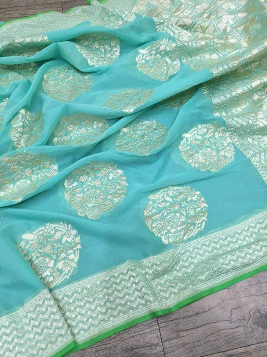 PURE HANDLOOM BANARASI KHADDI GEORGUTTE SAREE