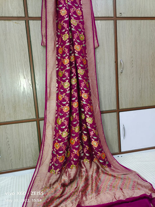 pure banarasi handloom  khaddi georgutte saree