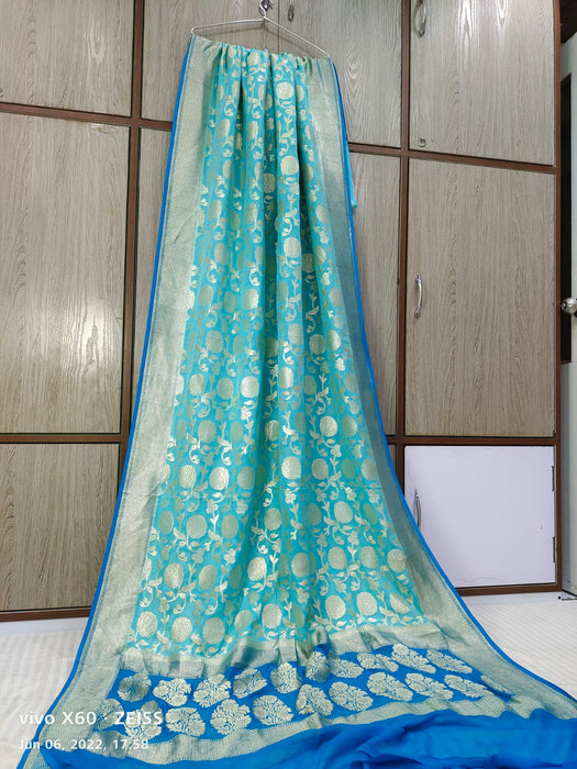 PURE HANDLOOM BANARASI KHADDI GEORGUTTE SAREE