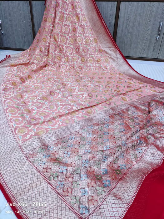 PURE HANDLOOM KHADDI GEORGUTTE BANARASI SAREE