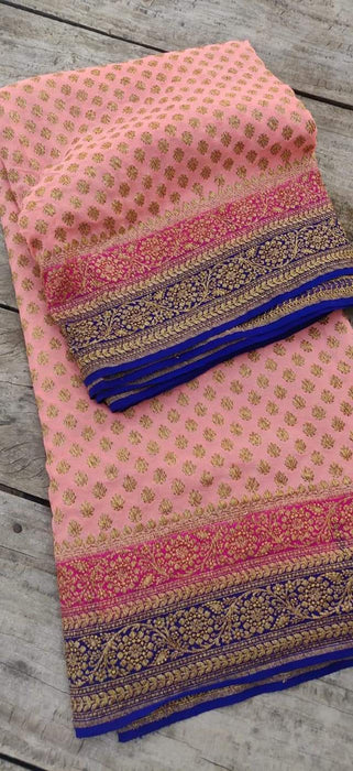 PURE HANDLOOM BANARASI KHADDI GEORGUTTE SAREE