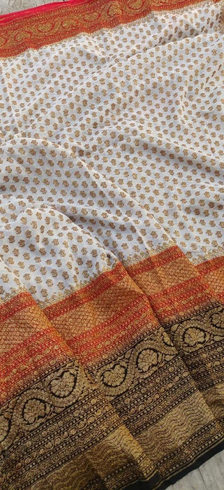 PURE HANDLOOM BANARASI KHADDI GEORGUTTE SAREE