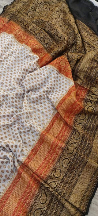 PURE HANDLOOM BANARASI KHADDI GEORGUTTE SAREE