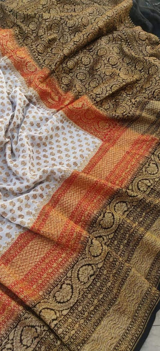 PURE HANDLOOM BANARASI KHADDI GEORGUTTE SAREE