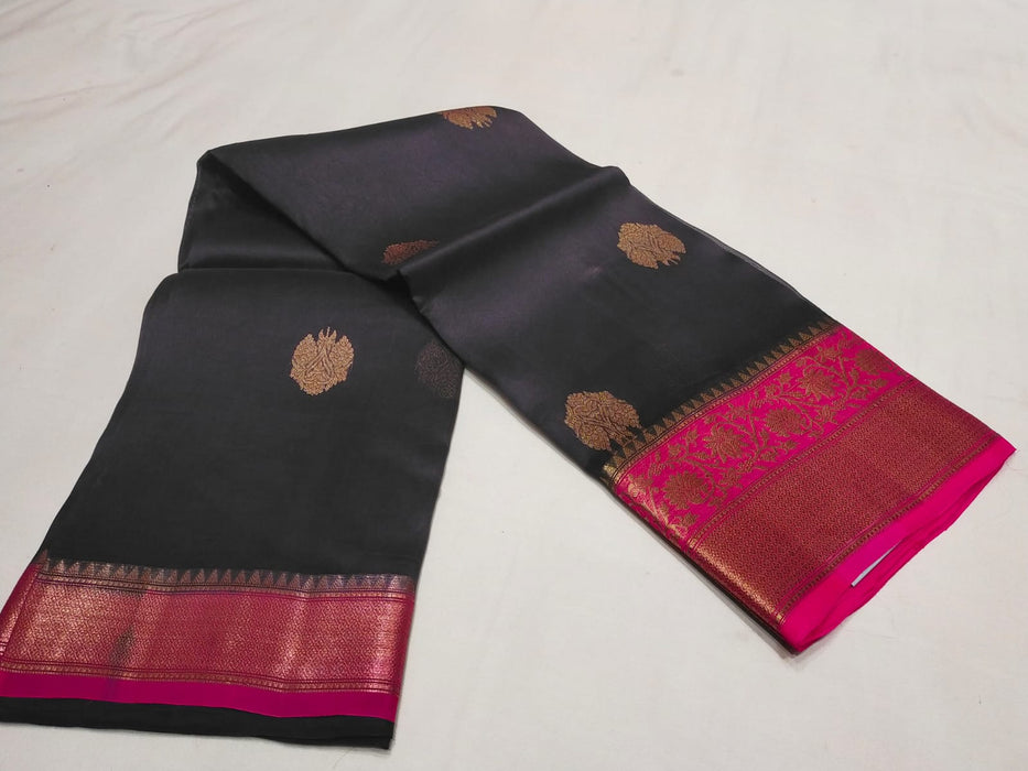 PURE BANARASI HANDLOOM KORA ORGANZA ANTIQUE ZARI WEAVING SILK SAREE