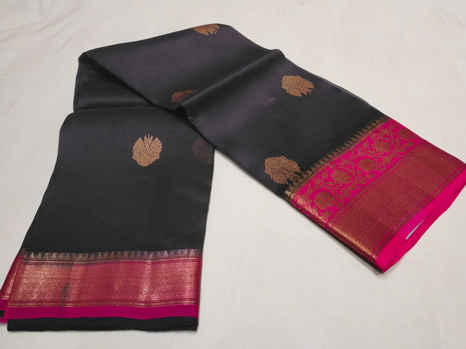 PURE BANARASI HANDLOOM KORA ORGANZA ANTIQUE ZARI WEAVING SILK SAREE