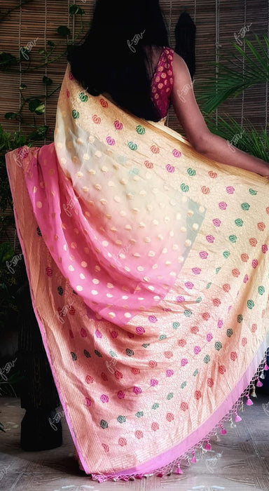 PURE HANDLOOM KHADDI GEORGUTTE BANARASI SAREE