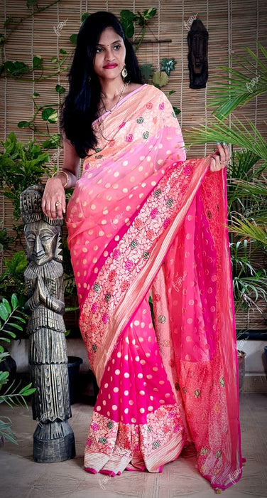 PURE HANDLOOM KHADDI GEORGUTTE BANARASI SAREE