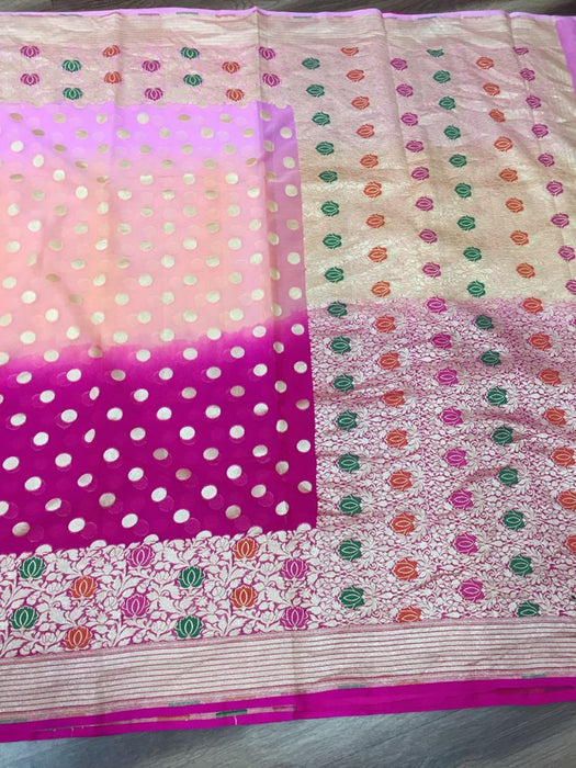 PURE HANDLOOM KHADDI GEORGUTTE BANARASI SAREE