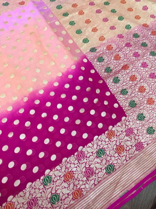 PURE HANDLOOM KHADDI GEORGUTTE BANARASI SAREE