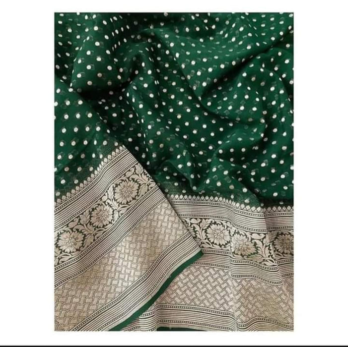 PURE BANARASI HANDLOOM KHADDI GEORGUTTE SILK SAREE