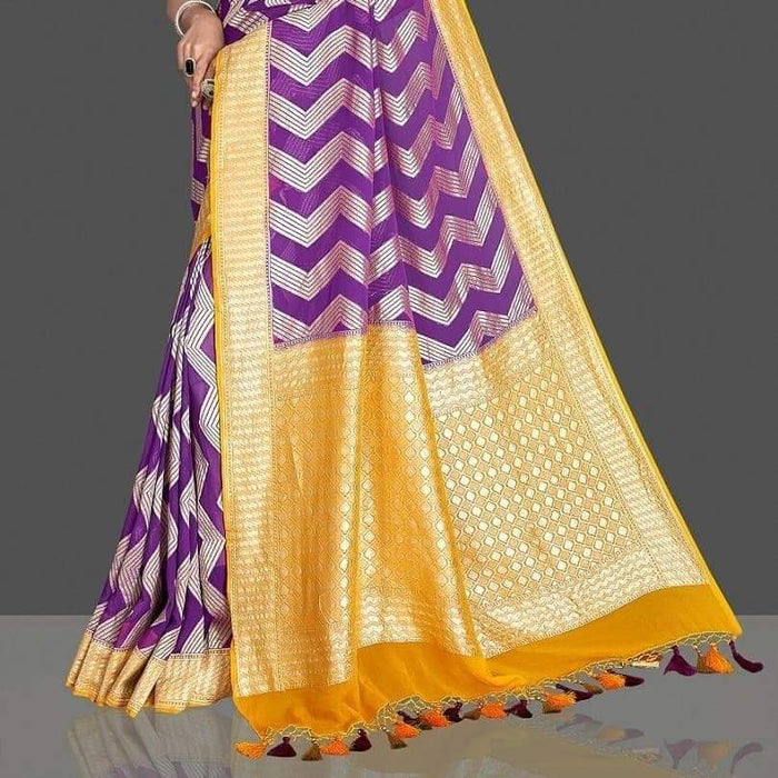 PURE BANARASI KHADDI GEORGUTTE SILK SAREE