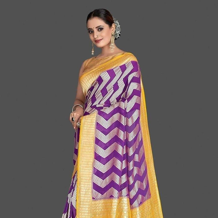 PURE BANARASI KHADDI GEORGUTTE SILK SAREE