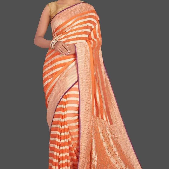 PURE BANARASI KHADDI GEORGUTTE SAREE