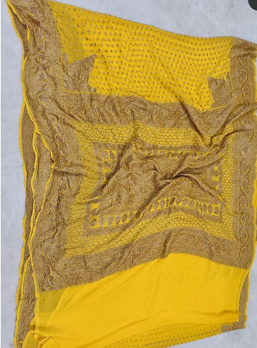 PURE BANARASI HANDLOOM KHADDI GEORGUTTE SILK SAREE