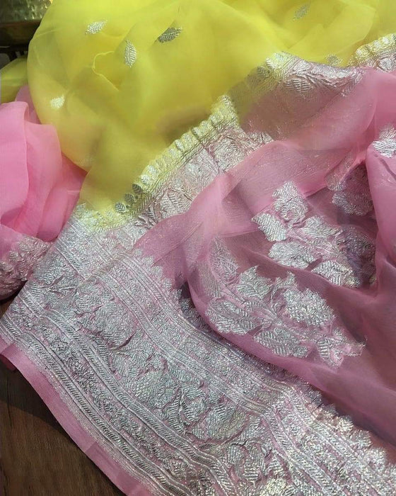 PURE GEOURGUTTE HANDLOOM BANARASI SAREE