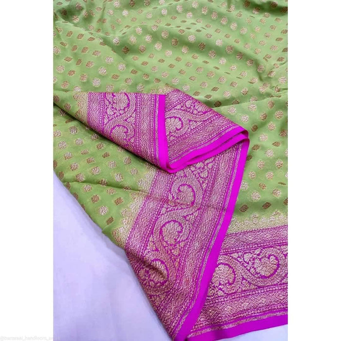 PURE KHADDI GEORGUTTE BANARASI SAREE