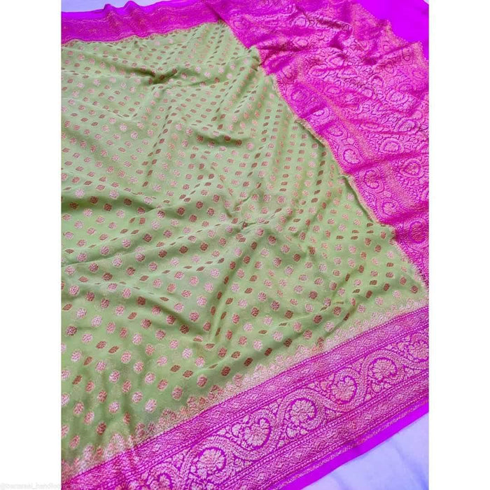 PURE KHADDI GEORGUTTE BANARASI SAREE