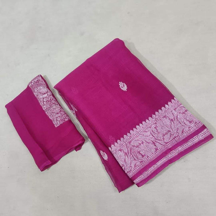 PURE BANARASI HANDLOOM KHADDI GEORGUTTE SAREE