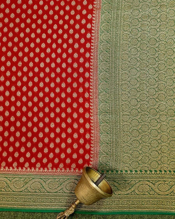 PURE KHADDI GEORGUTTE BANARASI SAREE