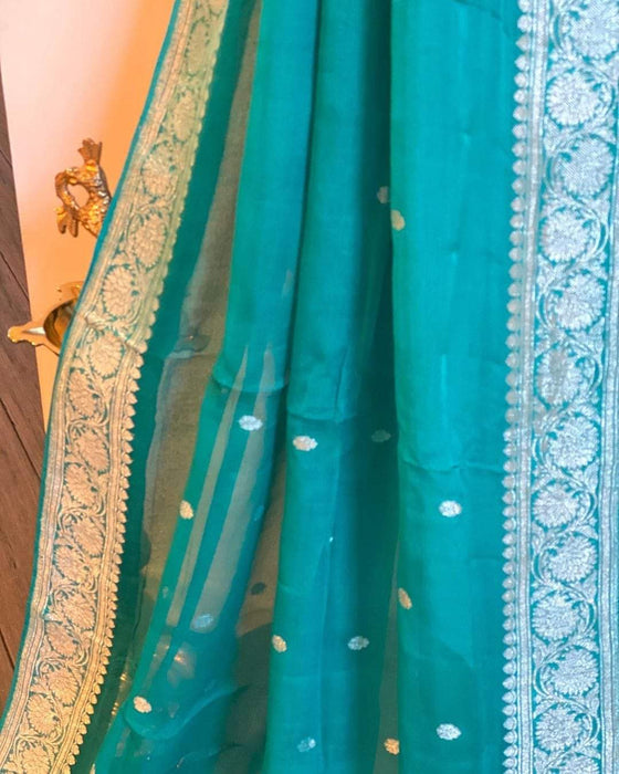 PURE KHADDI GEORGUTTE BANARASI SAREE