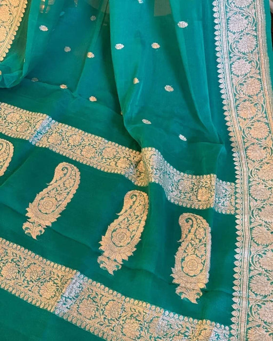 PURE KHADDI GEORGUTTE BANARASI SAREE