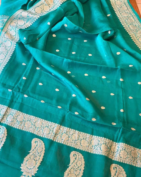 PURE KHADDI GEORGUTTE BANARASI SAREE