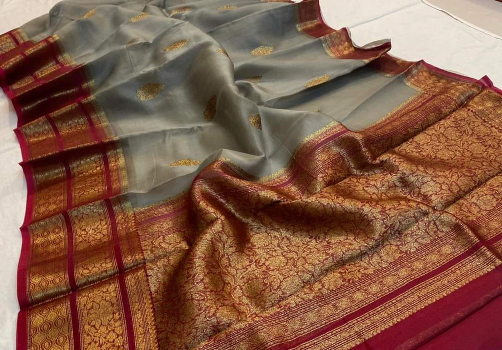 PURE HANDLOOM KORA ORGANZA SILK SAREE