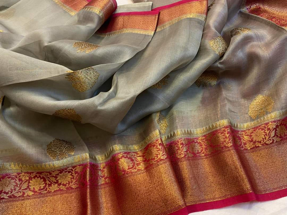 PURE HANDLOOM KORA ORGANZA SILK SAREE